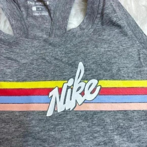 Nike Retro Racerback Activewear Tank Gray Size L - Picture 2 of 6